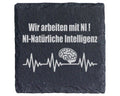 Schiefer Untersetzer Natürliche Intelligenz Spruch - Lustiges Geschenk – Bild 1
