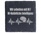 Schiefer Untersetzer Natürliche Intelligenz Spruch - Lustiges Geschenk – Bild 1