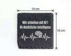Schiefer Untersetzer Natürliche Intelligenz Spruch - Lustiges Geschenk – Bild 4