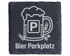 Schiefertafel Untersetzer Bier Parkplatz lustiges Geschenk für Biertri – Bild 1