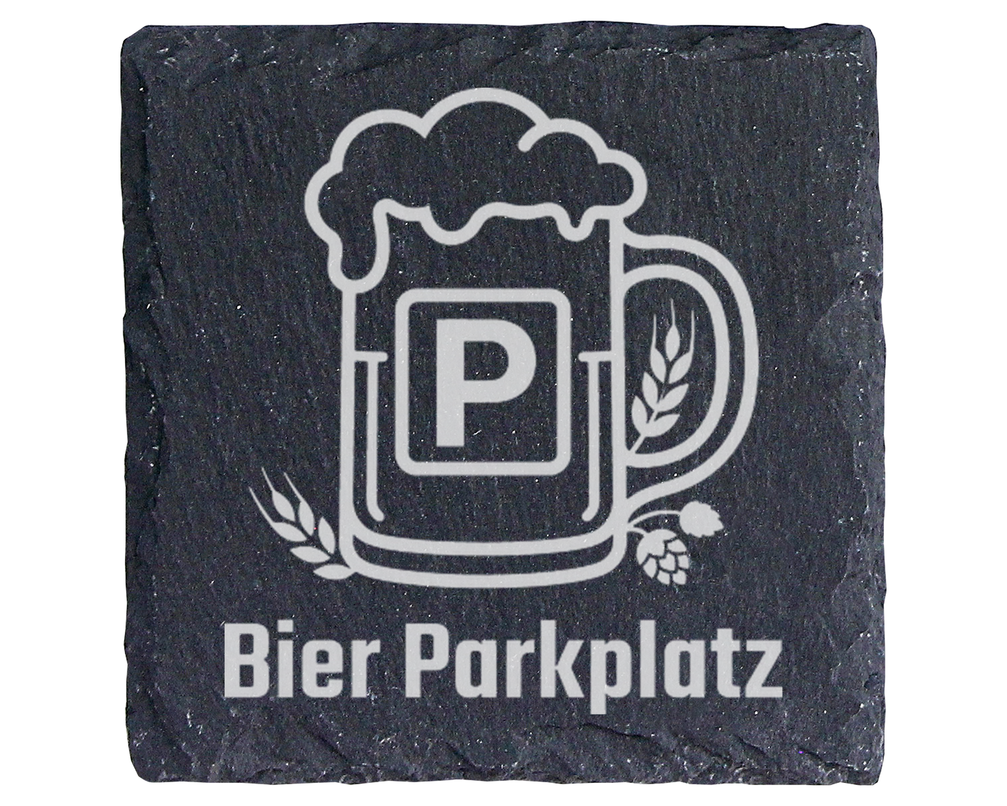 Schiefertafel Untersetzer Bier Parkplatz lustiges Geschenk für Biertri – Bild 1