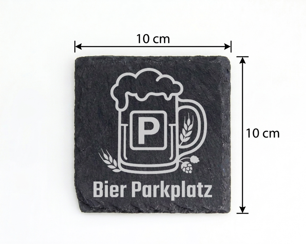 Schiefertafel Untersetzer Bier Parkplatz lustiges Geschenk für Biertri – Bild 4