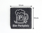 Schiefertafel Untersetzer Bier Parkplatz lustiges Geschenk für Biertri – Bild 4