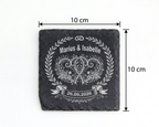 Schiefertafel Untersetzer personalisiert Hochzeit Geschenk Namen Datum – Bild 4