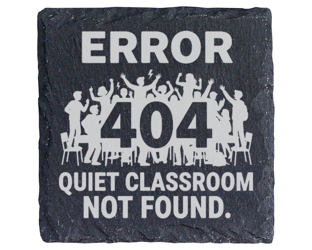 Schiefer Untersetzer Error 404 Classroom Not Found - Lustiges Geschenk – Bild 1