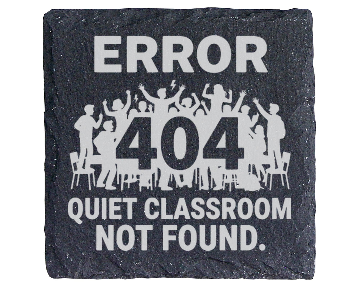Schiefer Untersetzer Error 404 Classroom Not Found - Lustiges Geschenk – Bild 1