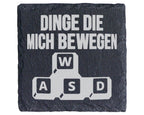 Schiefer Untersetzer Wasd Tasten Dinge Die Mich Bewegen - Geschenk Für – Bild 1