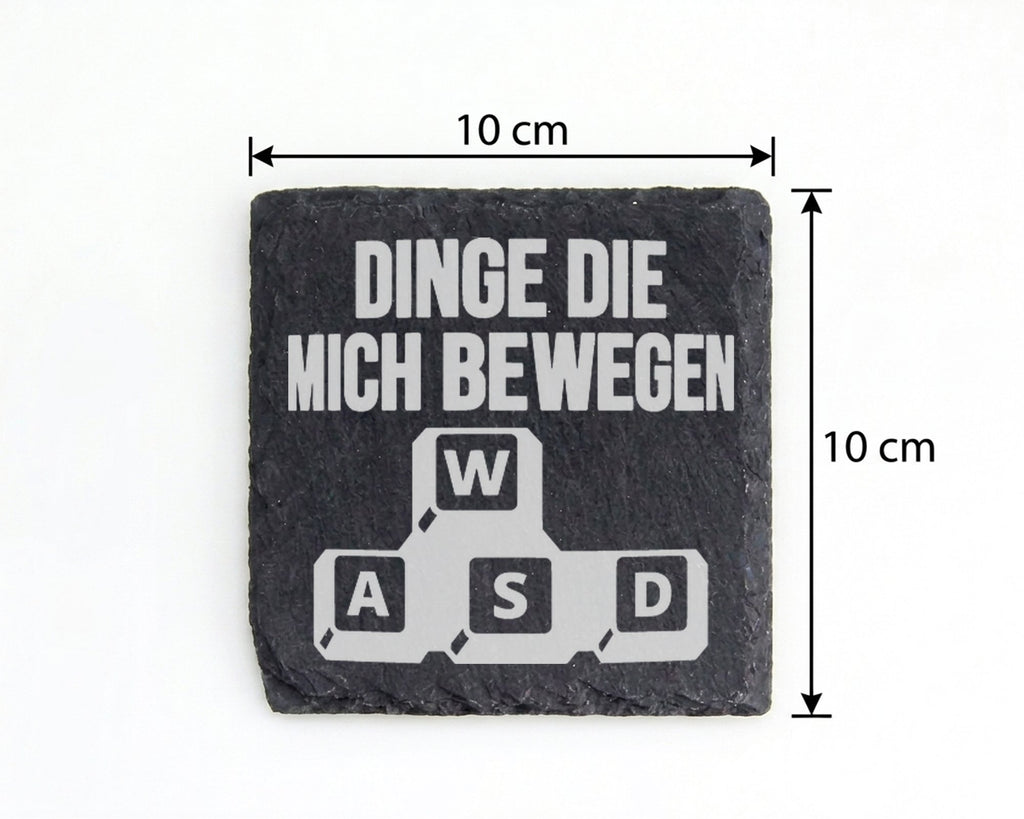 Schiefer Untersetzer Wasd Tasten Dinge Die Mich Bewegen - Geschenk Für – Bild 4