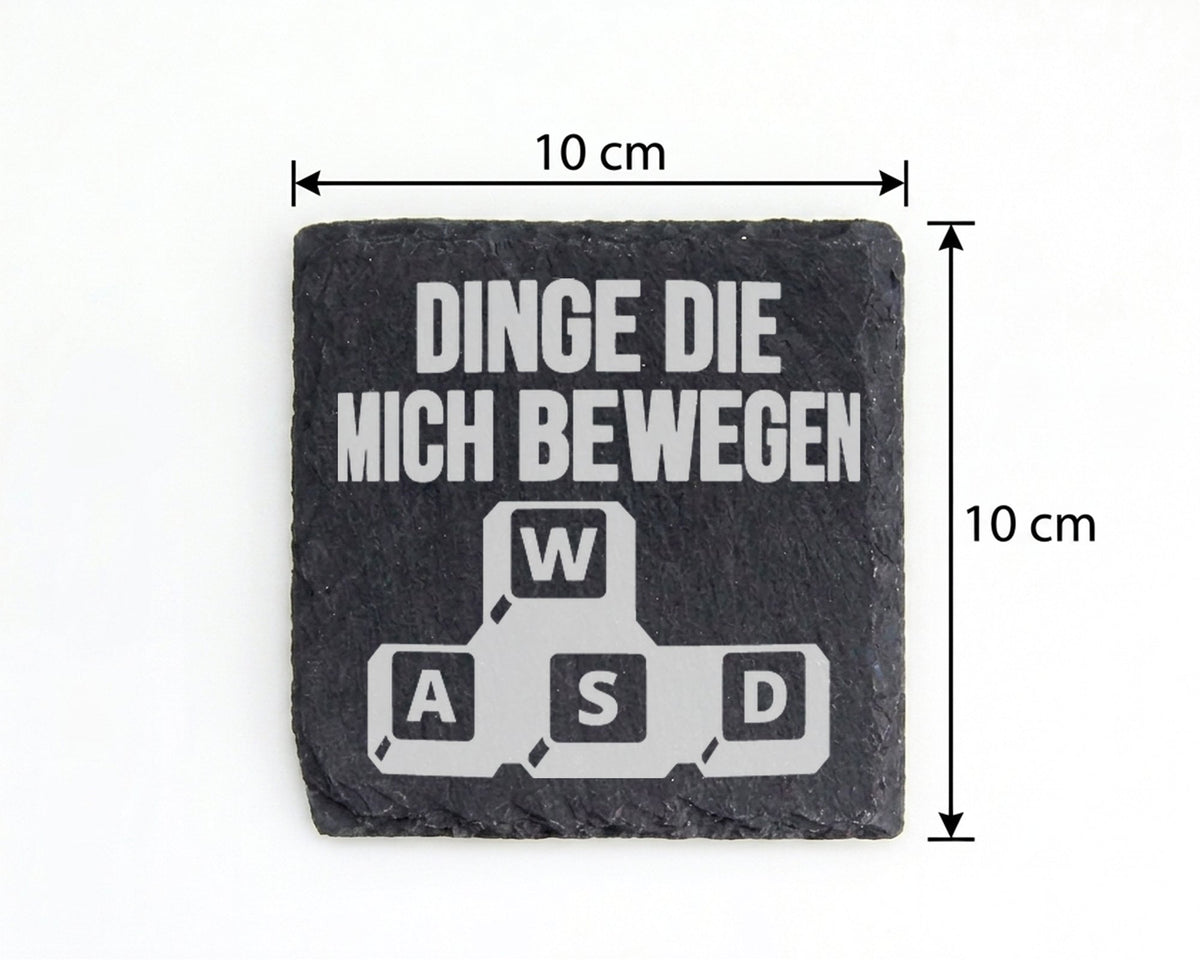 Schiefer Untersetzer Wasd Tasten Dinge Die Mich Bewegen - Geschenk Für – Bild 4