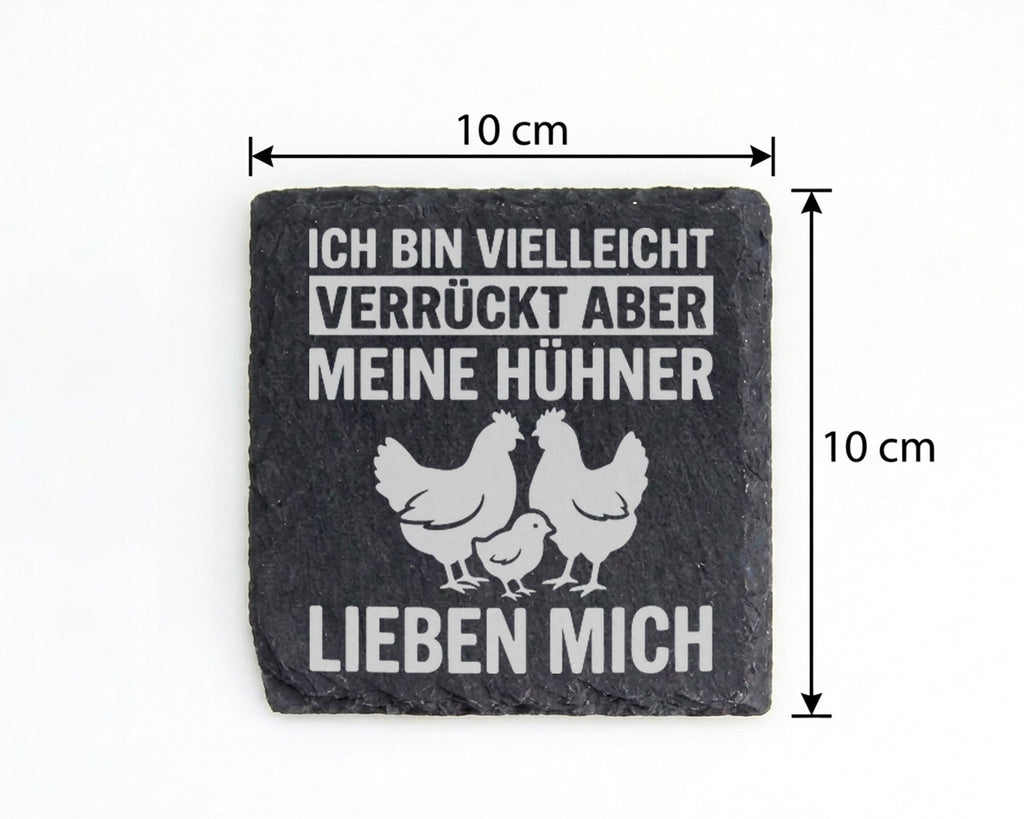 Schiefer Untersetzer Verrückt Aber Meine Hühner Lieben Mich - Lustiges – Bild 4