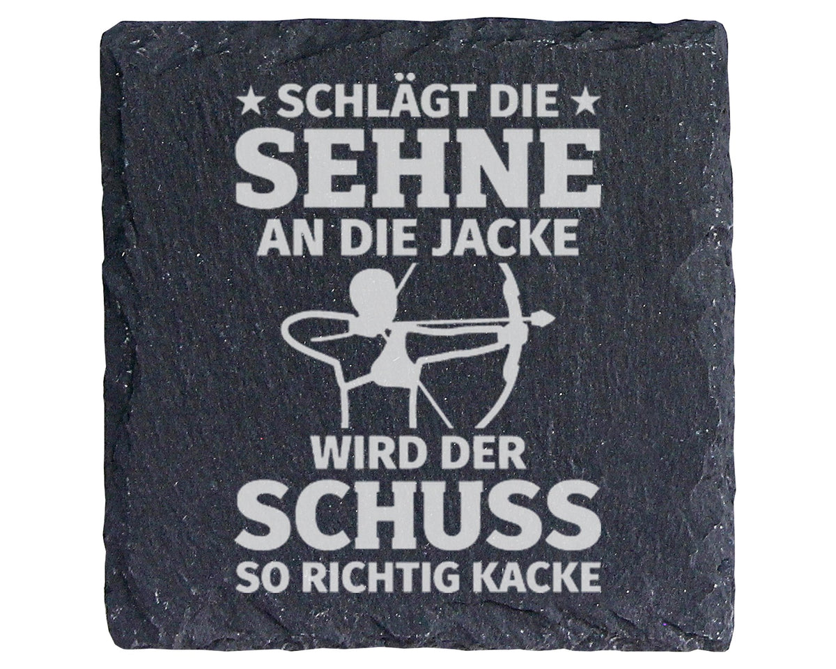 Schiefer Untersetzer Bogenschütze Lustiger Spruch Sehne Jacke - Gesche – Bild 1