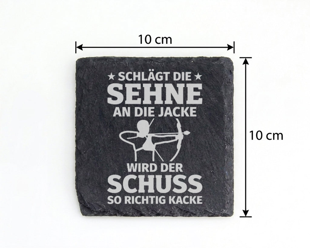 Schiefer Untersetzer Bogenschütze Lustiger Spruch Sehne Jacke - Gesche – Bild 4
