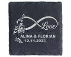 Schiefertafel Untersetzer personalisiert Hochzeit Geschenk mit Namen u – Bild 1