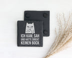 Schiefer Untersetzer Katze Keinen Bock Spruch - Lustiges Geschenk für  – Bild 2
