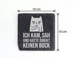 Schiefer Untersetzer Katze Keinen Bock Spruch - Lustiges Geschenk für  – Bild 4