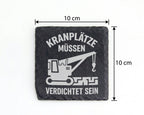 Schiefer Untersetzer Kranplätze Müssen Verdichtet Sein - Geschenk für  – Bild 4