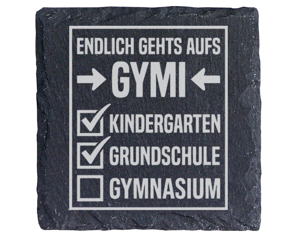 Schiefer Untersetzer Endlich Gehts Aufs Gymi - Geschenk für Gymnasiast – Bild 1