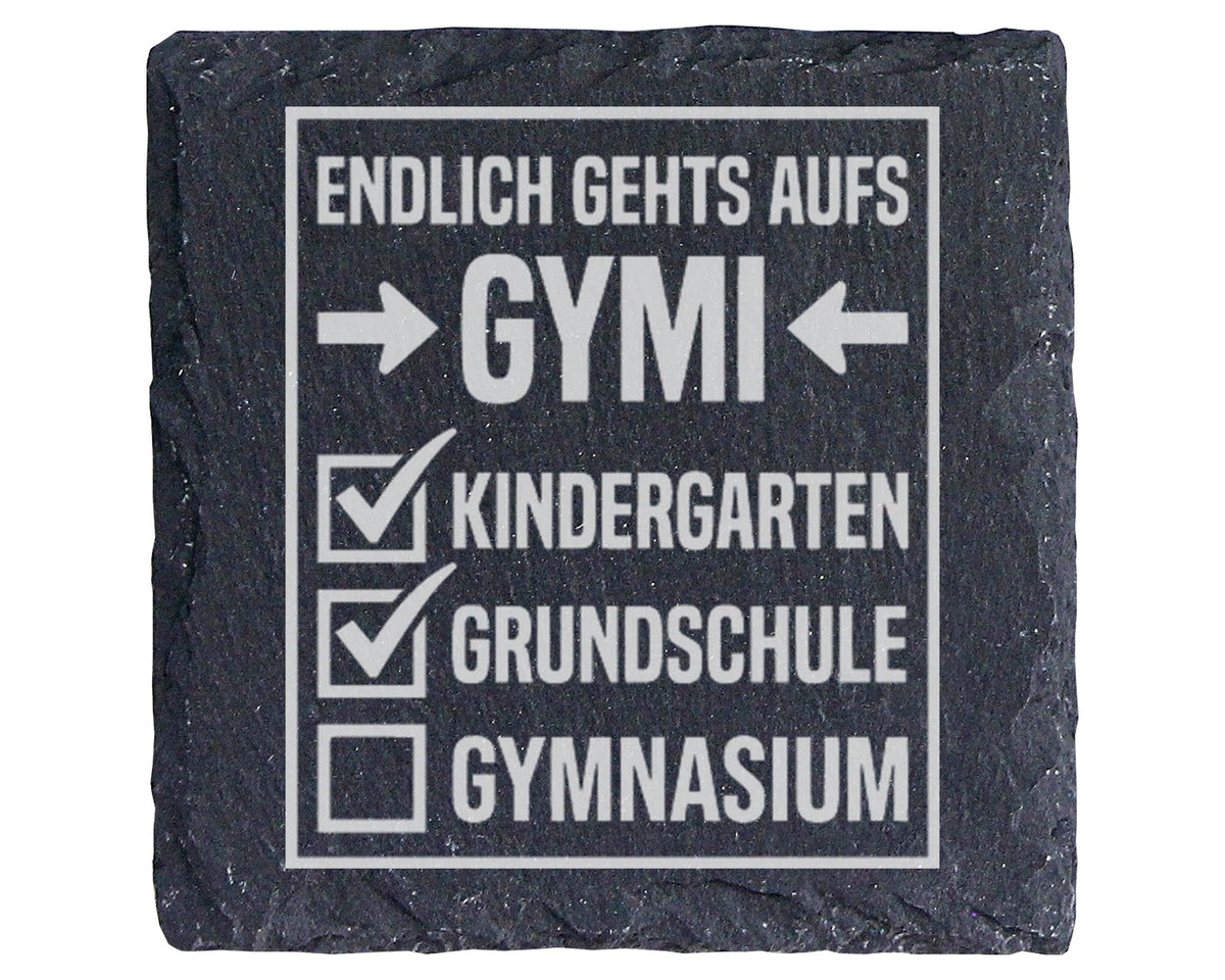 Schiefer Untersetzer Endlich Gehts Aufs Gymi - Geschenk für Gymnasiast – Bild 1