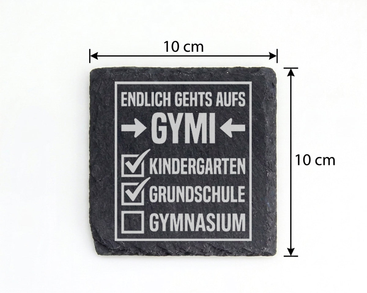 Schiefer Untersetzer Endlich Gehts Aufs Gymi - Geschenk für Gymnasiast – Bild 4
