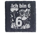 Schiefer Untersetzer Sechster Geburtstag Fee - Geschenk für Mädchen Ki – Bild 1