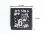 Schiefer Untersetzer Sechster Geburtstag Fee - Geschenk für Mädchen Ki – Bild 4