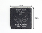 Schieferuntersetzer personalisiert Hand in Hand Geschenk für Hochzeit  – Bild 4