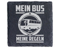 Schiefer Untersetzer Mein Bus Meine Regeln - Geschenk für Busfahrer -  – Bild 1