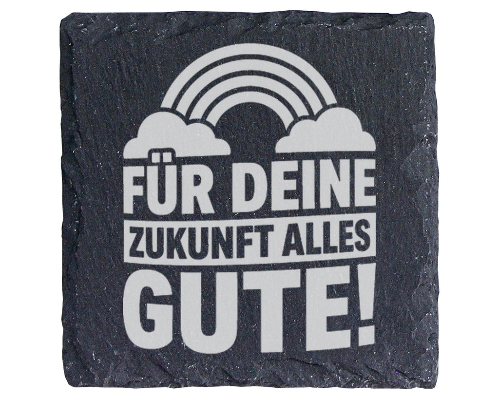 Schiefer Untersetzer Regenbogen Für Deine Zukunft Alles Gute - Geschen – Bild 1