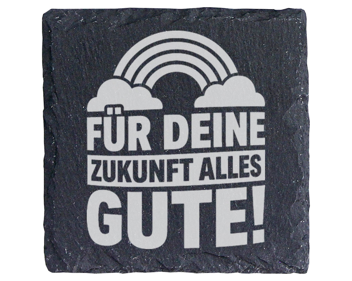 Schiefer Untersetzer Regenbogen Für Deine Zukunft Alles Gute - Geschen – Bild 1