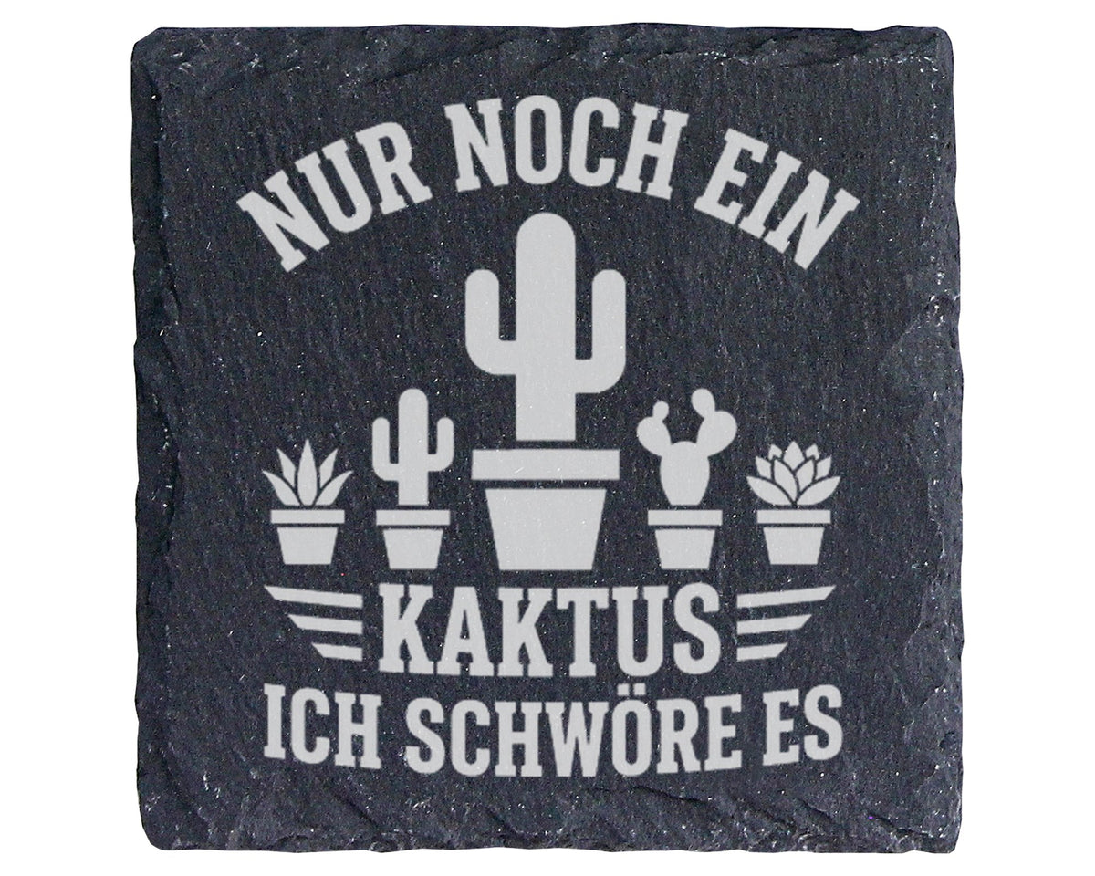 Schiefer Untersetzer Kaktus Nur Noch Ein Ich Schwöre Es - Lustiges Ges – Bild 1