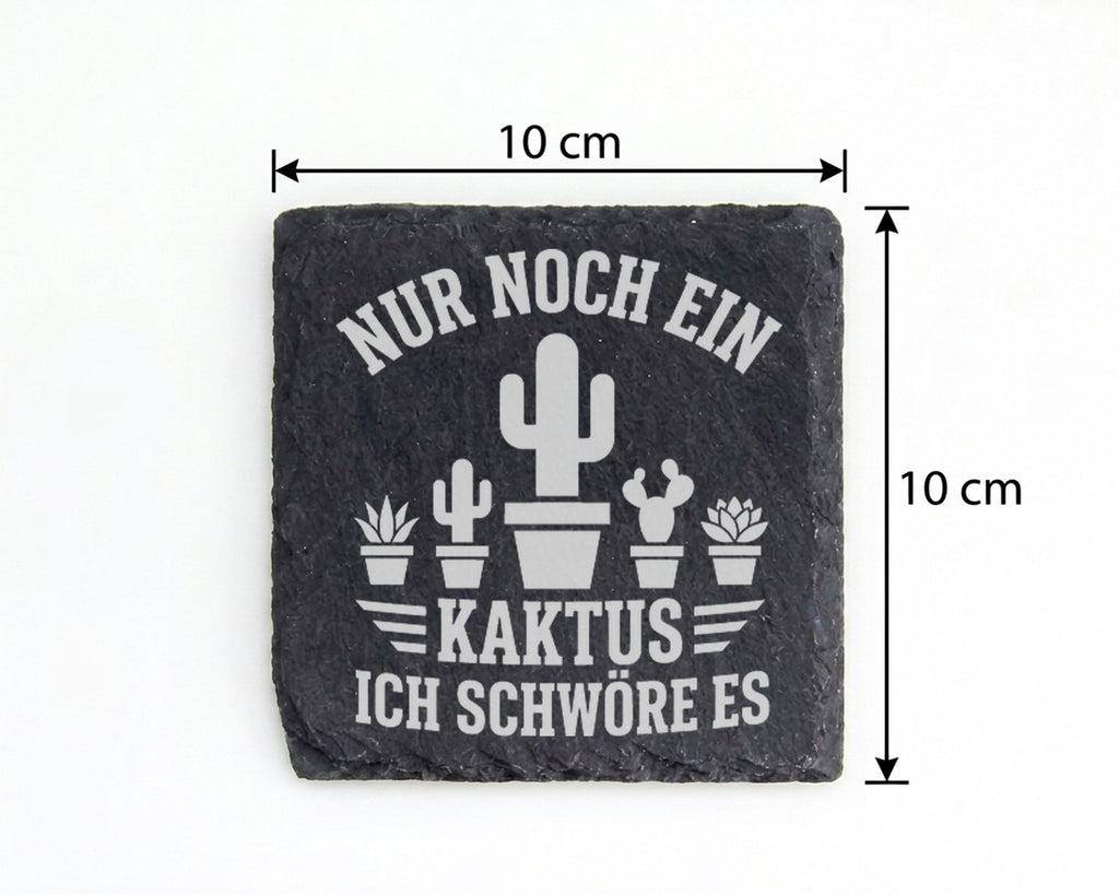 Schiefer Untersetzer Kaktus Nur Noch Ein Ich Schwöre Es - Lustiges Ges – Bild 4