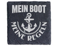 Schiefer Untersetzer Anker Mein Boot Regeln - Geschenk Für Kapitän Seg – Bild 1