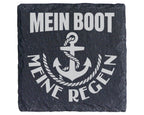 Schiefer Untersetzer Anker Mein Boot Regeln - Geschenk Für Kapitän Seg – Bild 1