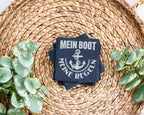 Schiefer Untersetzer Anker Mein Boot Regeln - Geschenk Für Kapitän Seg – Bild 3