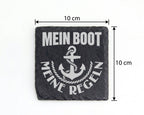 Schiefer Untersetzer Anker Mein Boot Regeln - Geschenk Für Kapitän Seg – Bild 4