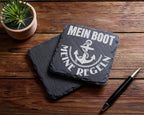 Schiefer Untersetzer Anker Mein Boot Regeln - Geschenk Für Kapitän Seg – Bild 5