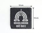 Schiefer Untersetzer Musiklehrerin mit Herz Regenbogen - Geschenk für  – Bild 4