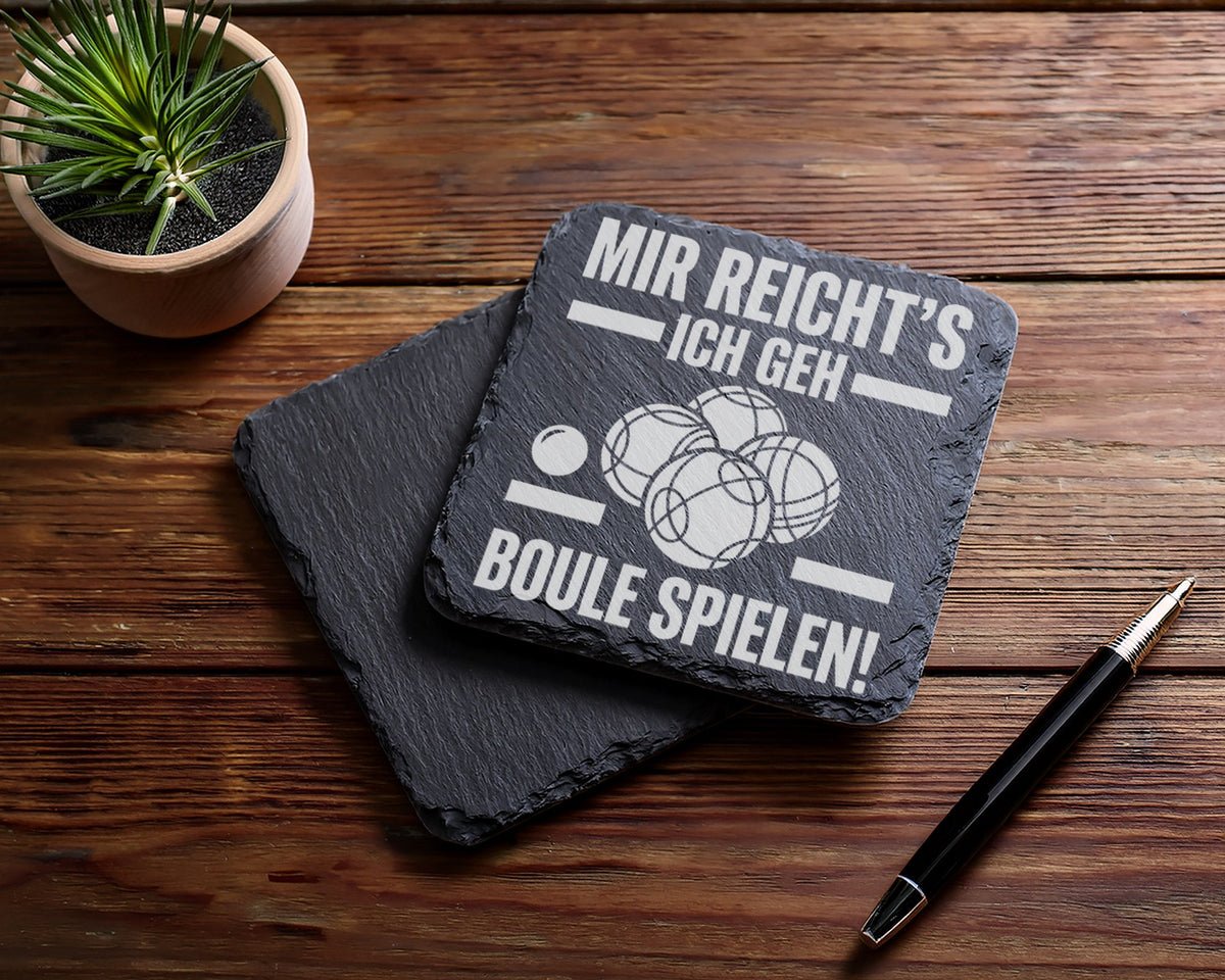 Schiefer Untersetzer Mir Reichts Ich Geh Boule Spielen - Lustiges Gesc – Bild 5