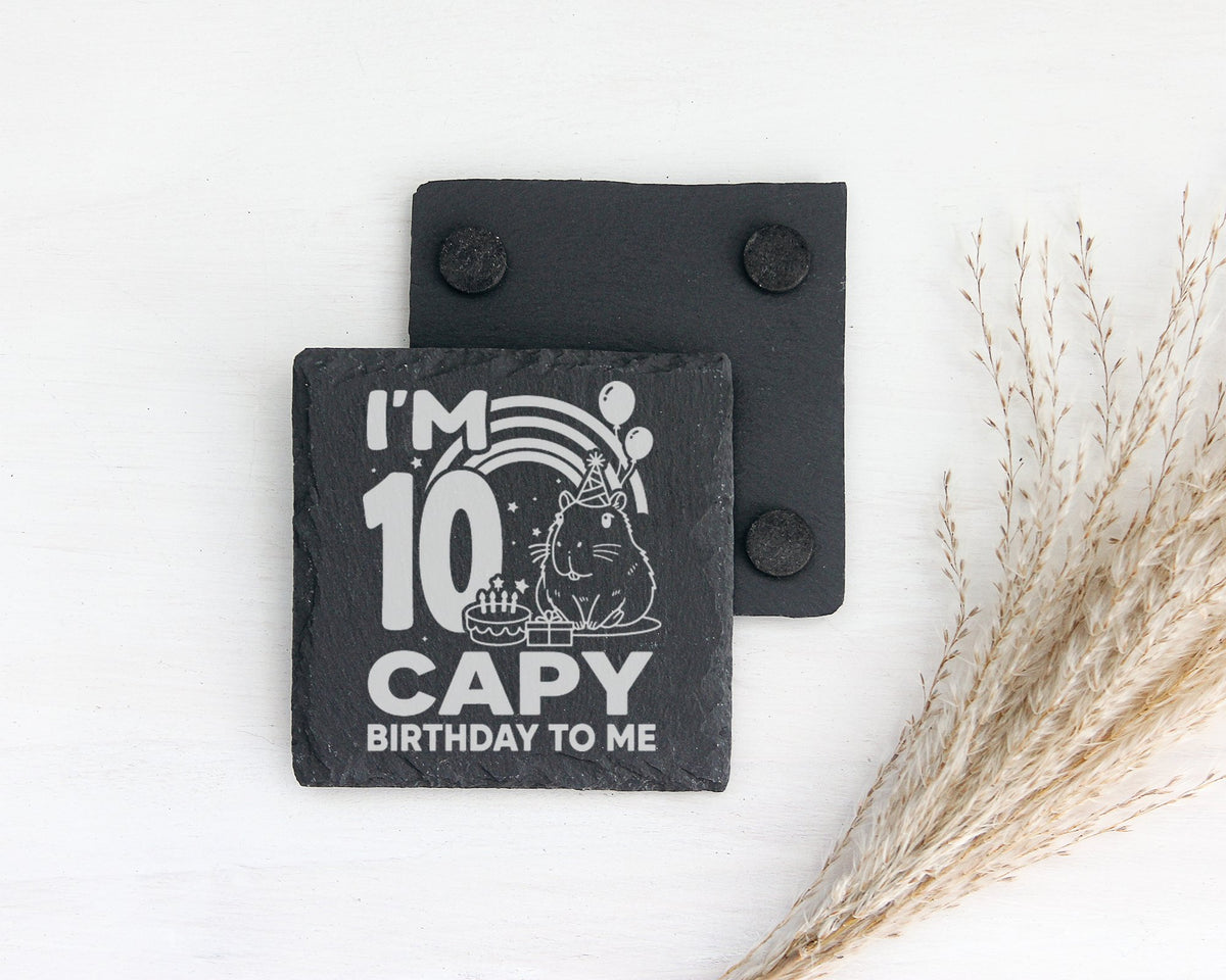 Schiefer Untersetzer Capybara Ich Bin 10 Geburtstag Capy Birthday - Ge – Bild 2