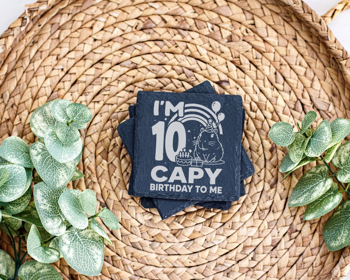 Schiefer Untersetzer Capybara Ich Bin 10 Geburtstag Capy Birthday - Ge – Bild 3