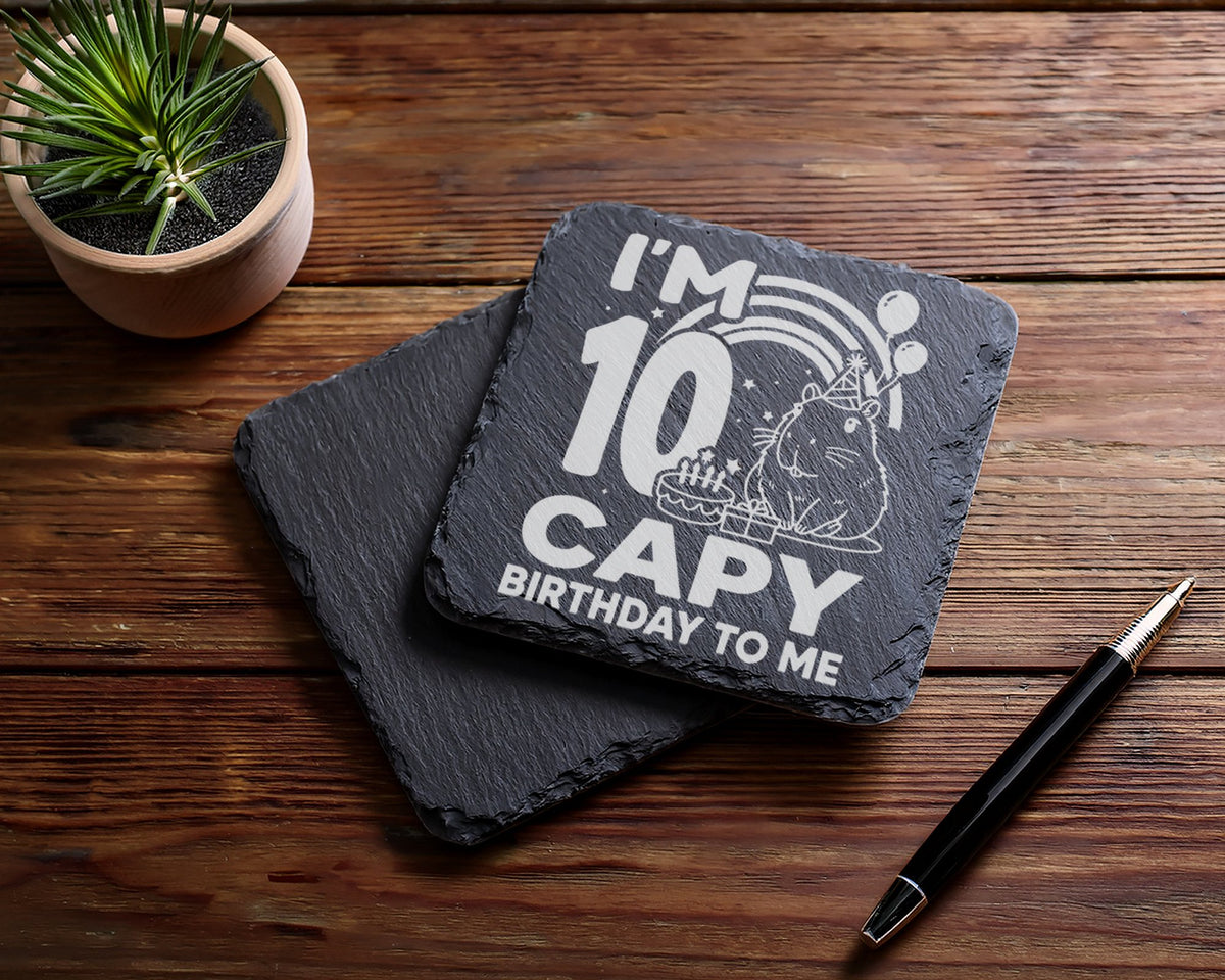 Schiefer Untersetzer Capybara Ich Bin 10 Geburtstag Capy Birthday - Ge – Bild 5