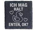 Schiefer Untersetzer Gummiente Ich Mag Halt Enten Ok - Geschenk Für Ti – Bild 1