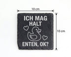 Schiefer Untersetzer Gummiente Ich Mag Halt Enten Ok - Geschenk Für Ti – Bild 4