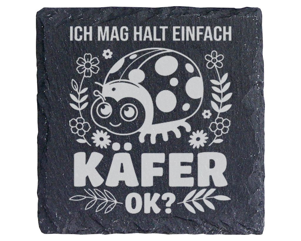 Schiefer Untersetzer Marienkäfer Ich Mag Einfach Käfer Ok - Lustiges G – Bild 1