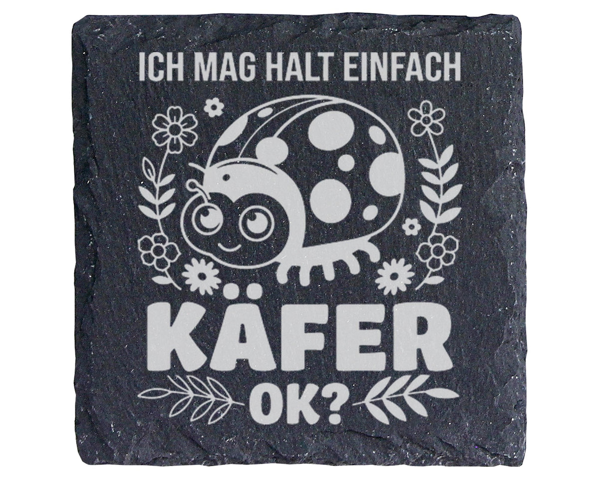 Schiefer Untersetzer Marienkäfer Ich Mag Einfach Käfer Ok - Lustiges G – Bild 1