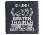 Schiefer Untersetzer Beste Trainer Spruch Mit Trillerpfeife - Geschenk – Bild 1