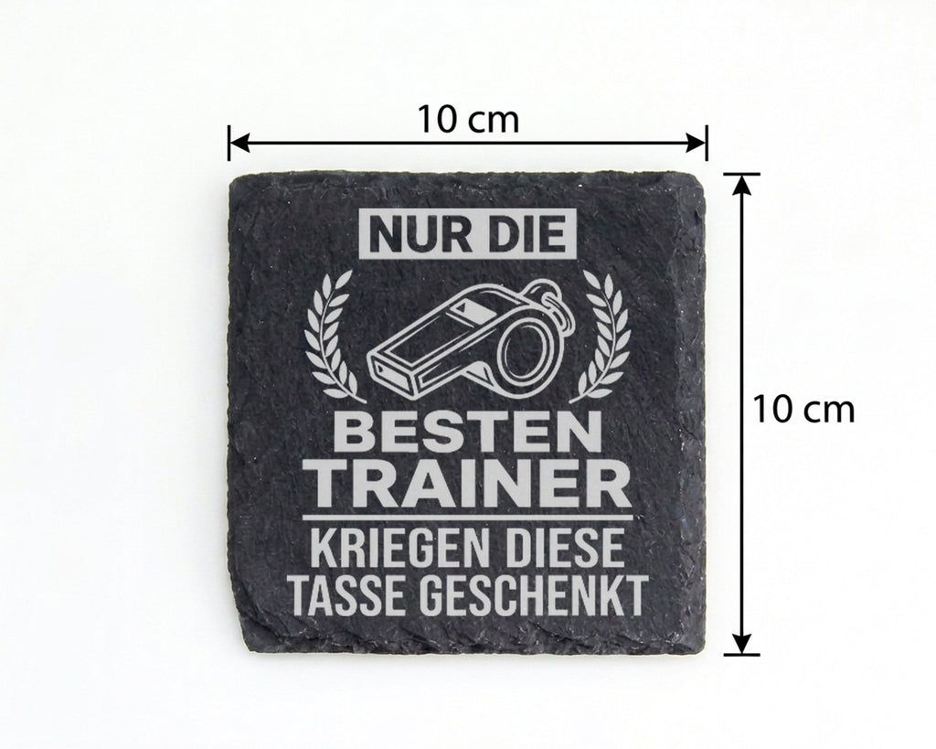 Schiefer Untersetzer Beste Trainer Spruch Mit Trillerpfeife - Geschenk – Bild 4