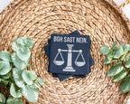 Schiefer Untersetzer BGH Sagt Nein Justitia Waage - Lustiges Geschenk  – Bild 3
