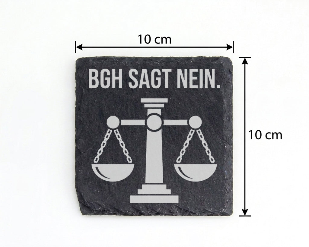 Schiefer Untersetzer BGH Sagt Nein Justitia Waage - Lustiges Geschenk  – Bild 4