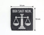 Schiefer Untersetzer BGH Sagt Nein Justitia Waage - Lustiges Geschenk  – Bild 4